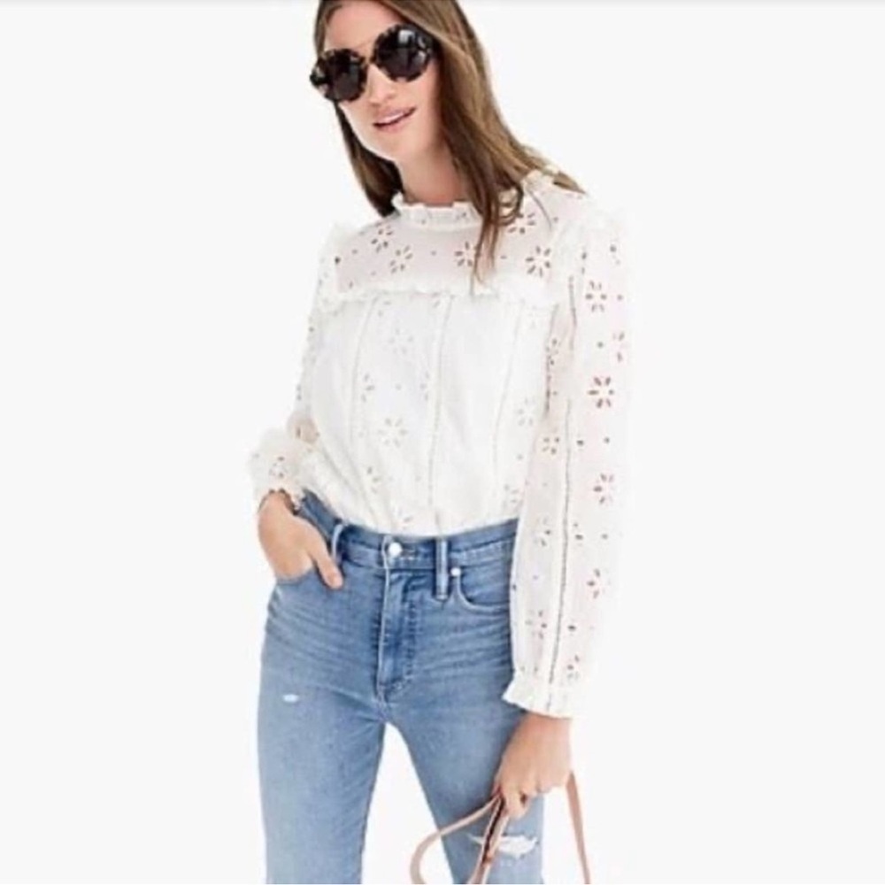J Crew Eyelet Top
